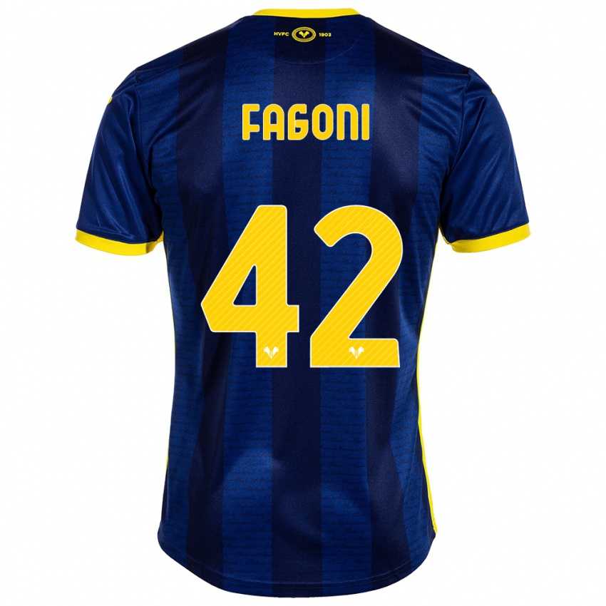 Kinderen Marco Fagoni #42 Marine Thuisshirt Thuistenue 2023/24 T-Shirt België