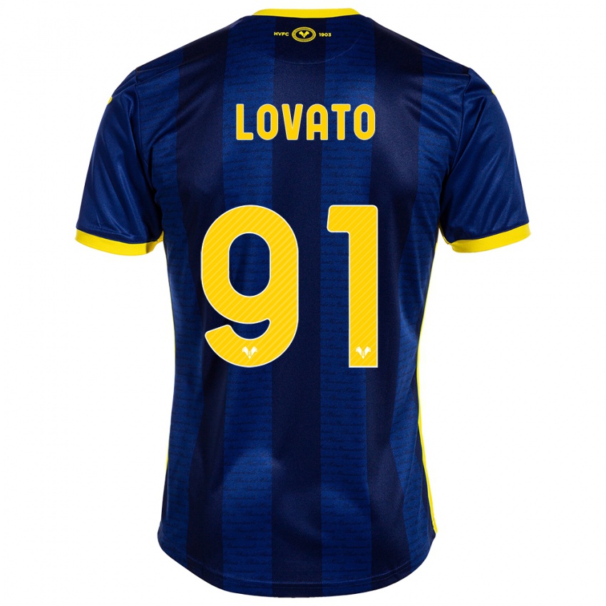Kinderen Enrico Lovato #91 Marine Thuisshirt Thuistenue 2023/24 T-Shirt België