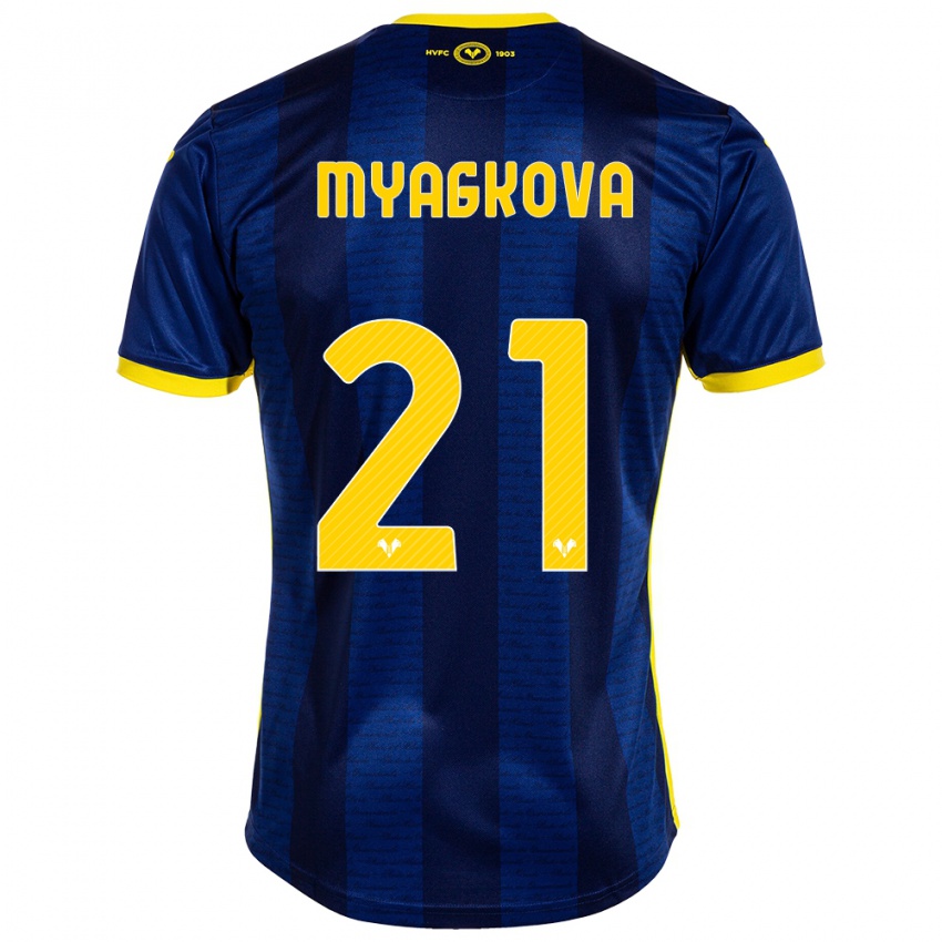 Kinderen Alina Myagkova #21 Marine Thuisshirt Thuistenue 2023/24 T-Shirt België