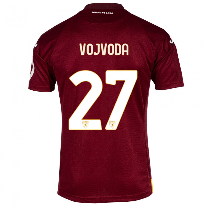 Kinderen Mërgim Vojvoda #27 Donkerrood Thuisshirt Thuistenue 2023/24 T-Shirt België