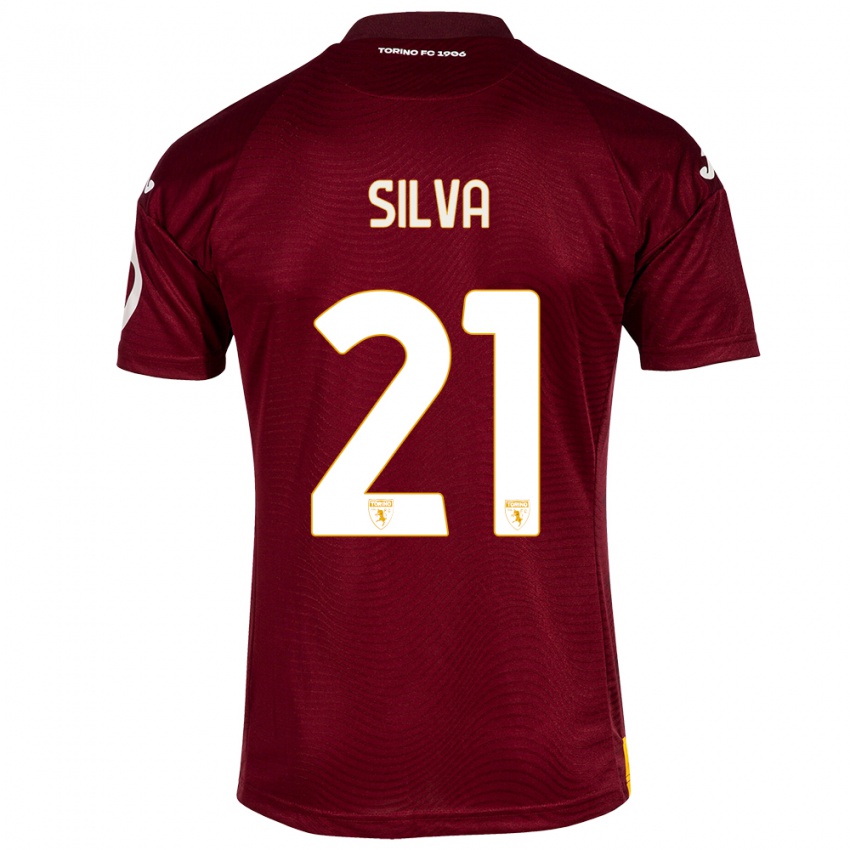 Kinderen Jonathan Silva #21 Donkerrood Thuisshirt Thuistenue 2023/24 T-Shirt België