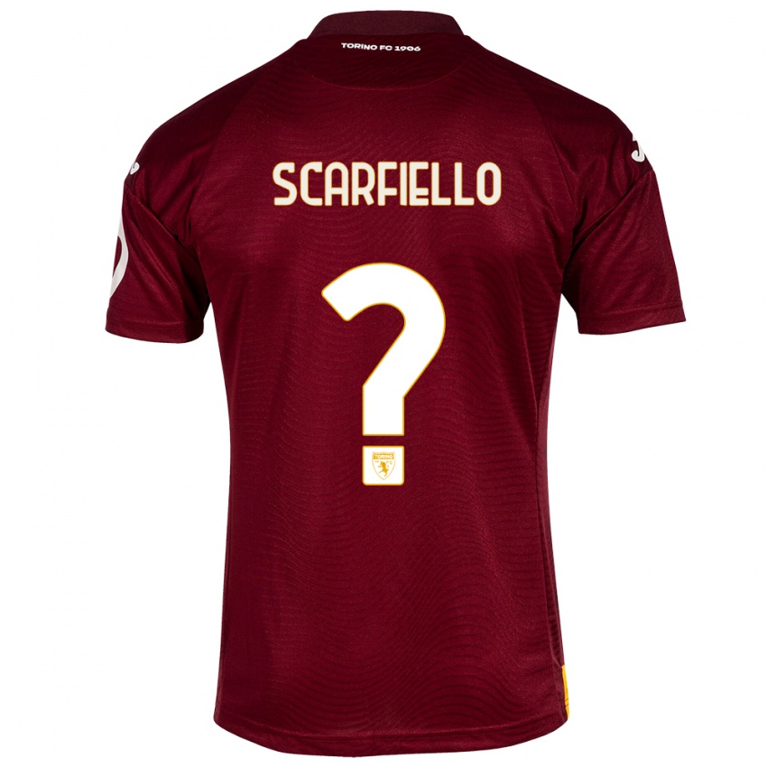 Kinderen Luca Scarfiello #0 Donkerrood Thuisshirt Thuistenue 2023/24 T-Shirt België