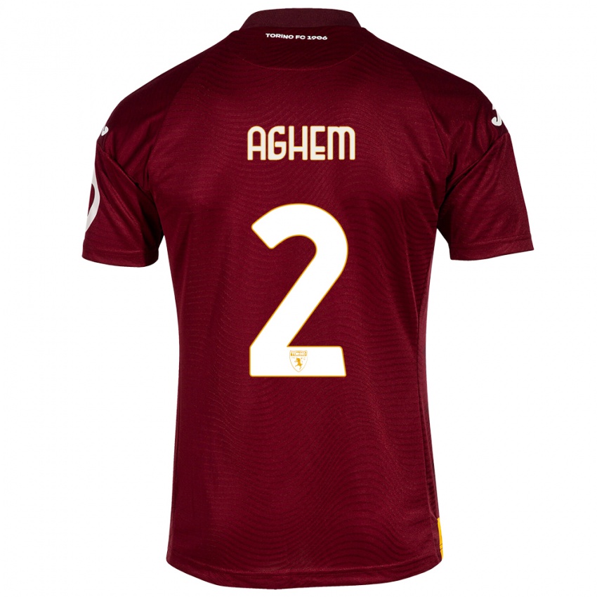 Kinderen Brigitta Aghem #2 Donkerrood Thuisshirt Thuistenue 2023/24 T-Shirt België