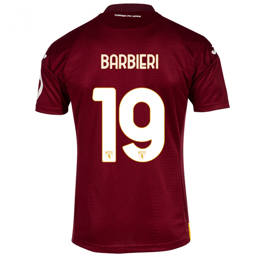 Kinderen Raffaella Barbieri #19 Donkerrood Thuisshirt Thuistenue 2023/24 T-Shirt België