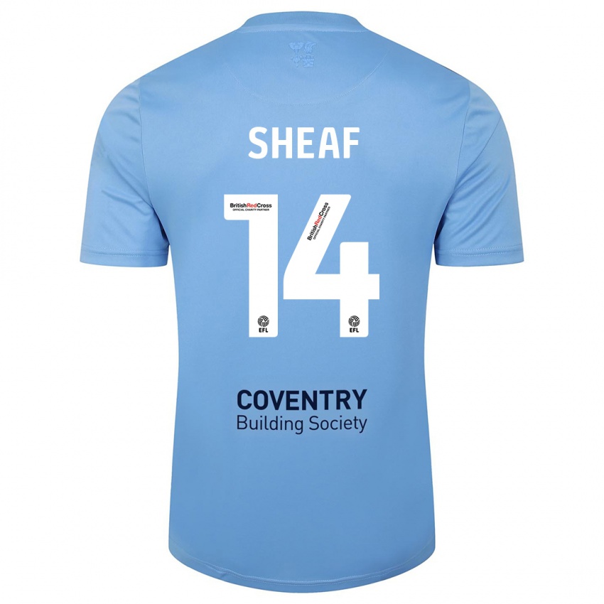 Kinderen Ben Sheaf #14 Hemelsblauw Thuisshirt Thuistenue 2023/24 T-Shirt België