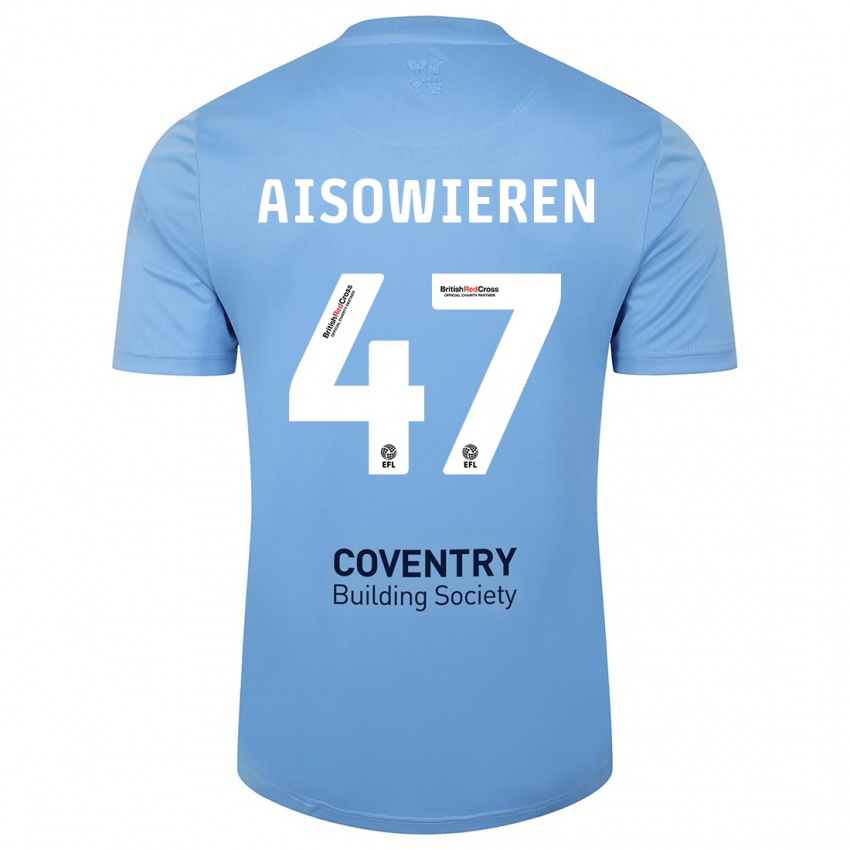 Kinderen Evan Eghosa Aisowieren #47 Hemelsblauw Thuisshirt Thuistenue 2023/24 T-Shirt België