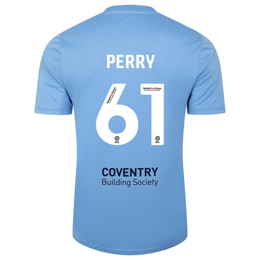 Kinderen Callum Perry #61 Hemelsblauw Thuisshirt Thuistenue 2023/24 T-Shirt België