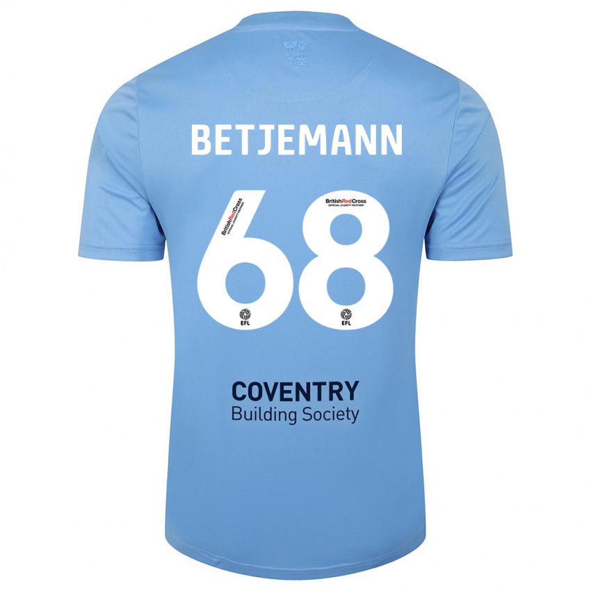 Kinderen Elliot Betjemann #68 Hemelsblauw Thuisshirt Thuistenue 2023/24 T-Shirt België