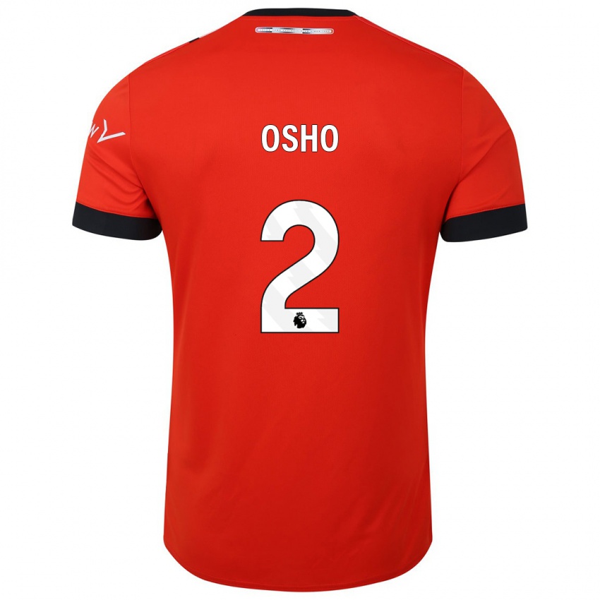 Enfant Maillot Gabriel Osho #2 Rouge Tenues Domicile 2023/24 T-Shirt Belgique