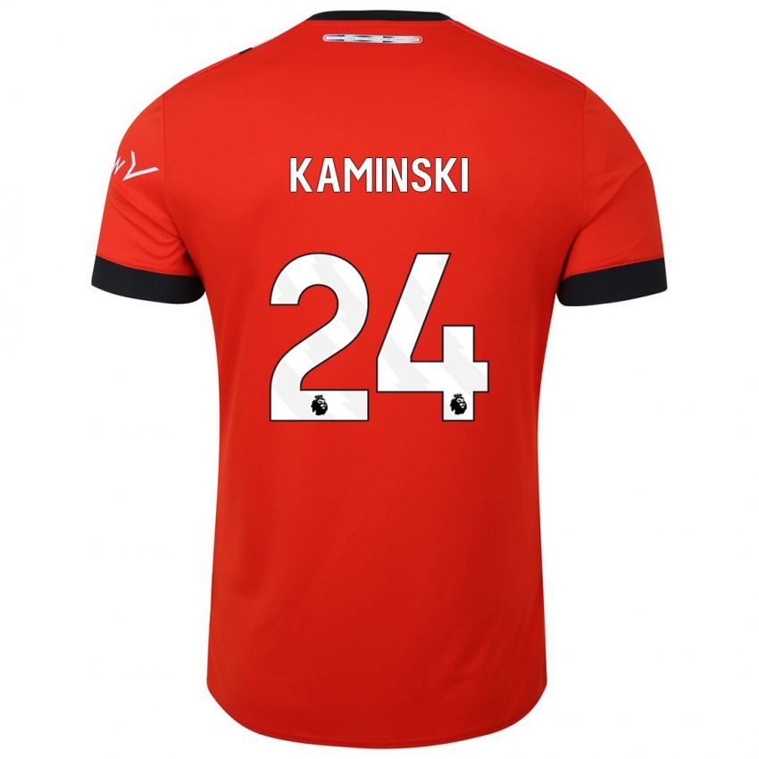 Kinderen Thomas Kaminski #24 Rood Thuisshirt Thuistenue 2023/24 T-Shirt België