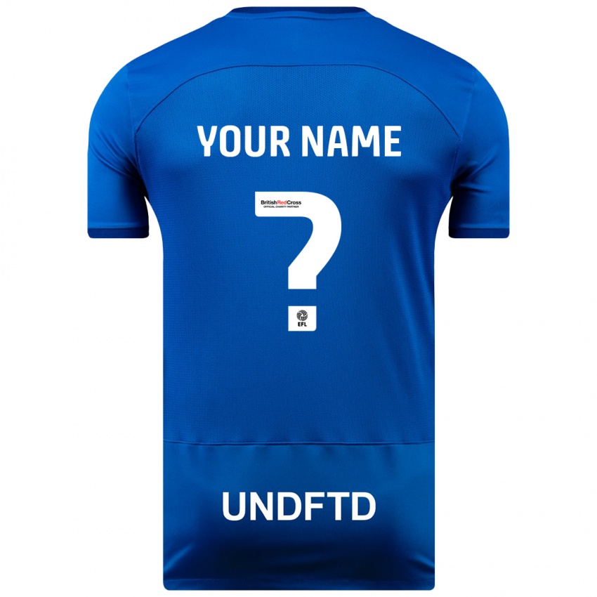 Kinderen Uw Naam #0 Blauw Thuisshirt Thuistenue 2023/24 T-Shirt België