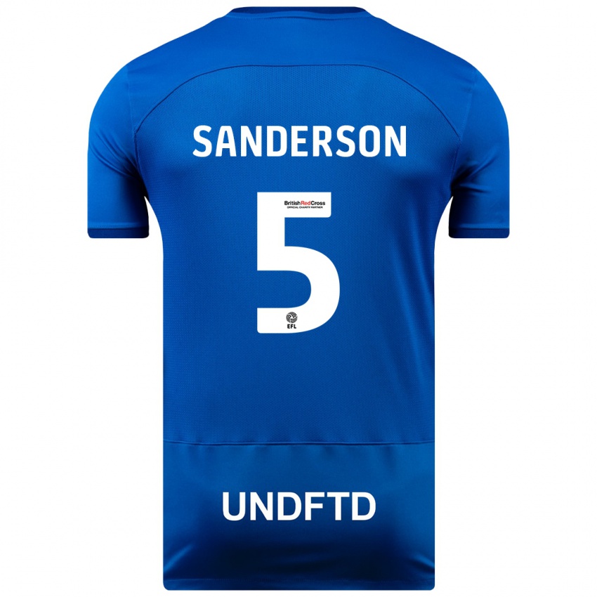 Kinderen Dion Sanderson #5 Blauw Thuisshirt Thuistenue 2023/24 T-Shirt België