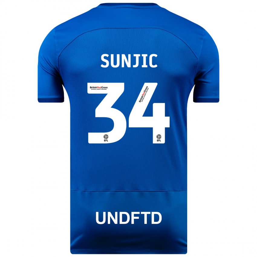 Kinderen Ivan Sunjic #34 Blauw Thuisshirt Thuistenue 2023/24 T-Shirt België