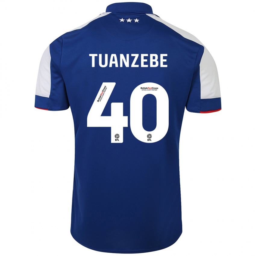 Kinderen Axel Tuanzebe #40 Blauw Thuisshirt Thuistenue 2023/24 T-Shirt België