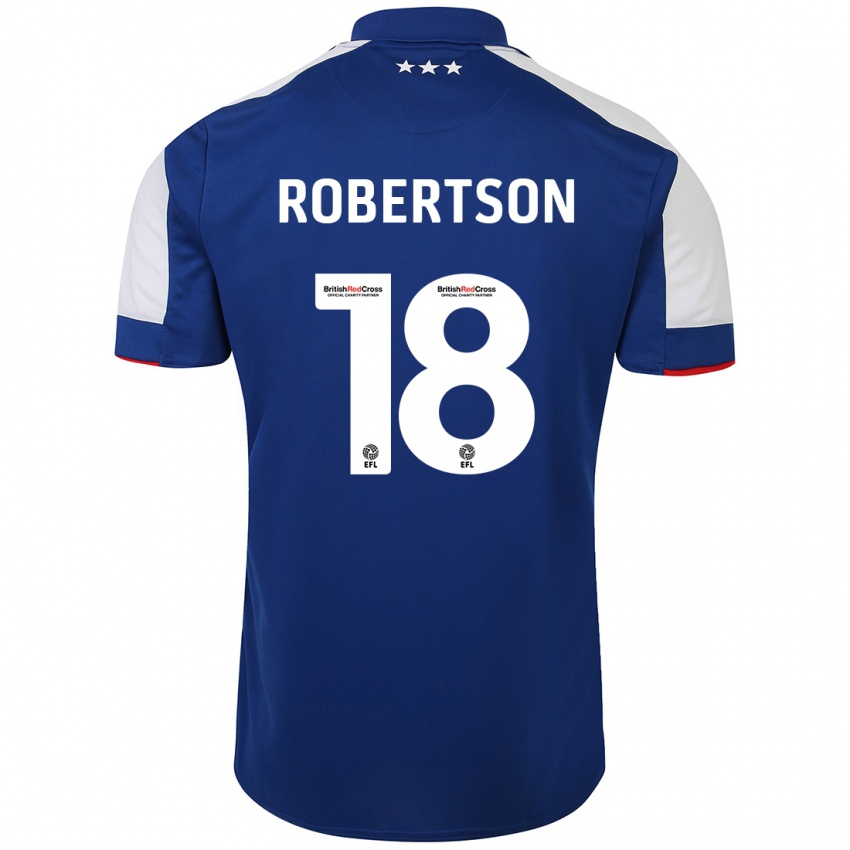 Kinderen Kyra Robertson #18 Blauw Thuisshirt Thuistenue 2023/24 T-Shirt België