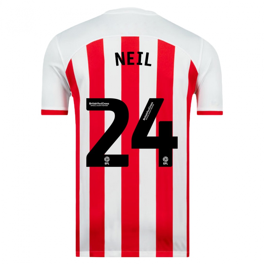 Kinderen Dan Neil #24 Wit Thuisshirt Thuistenue 2023/24 T-Shirt België