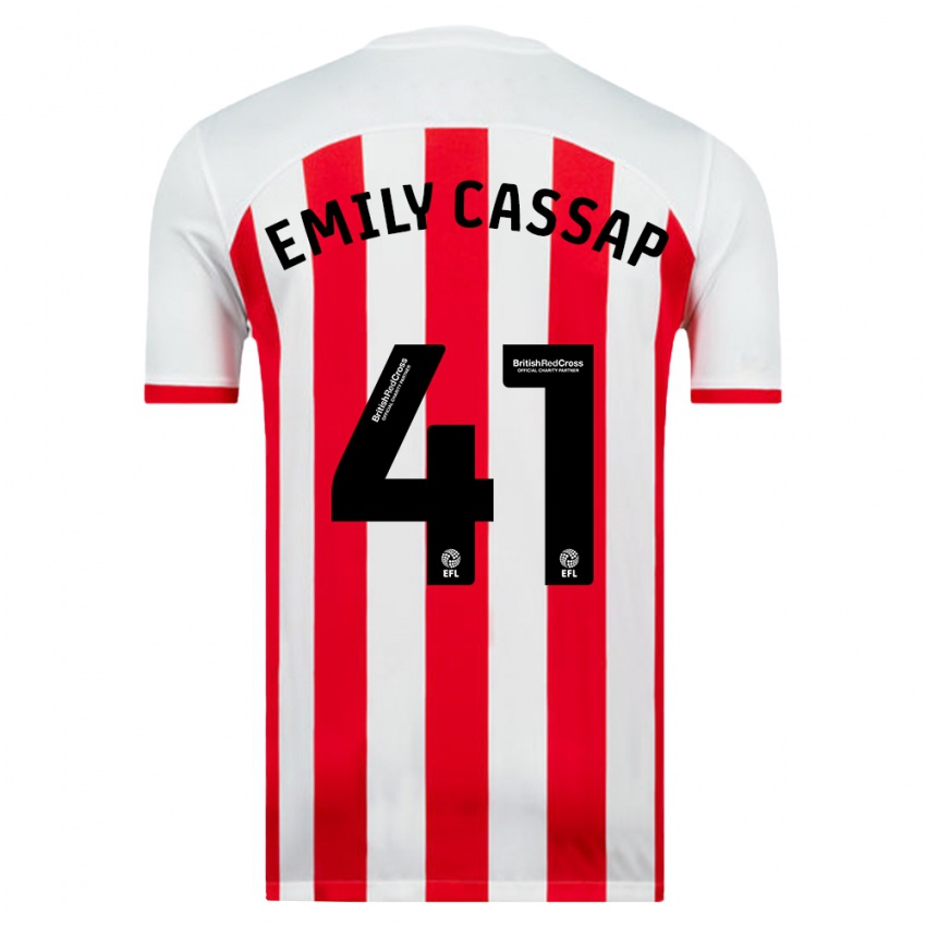 Kinderen Emily Cassap #41 Wit Thuisshirt Thuistenue 2023/24 T-Shirt België