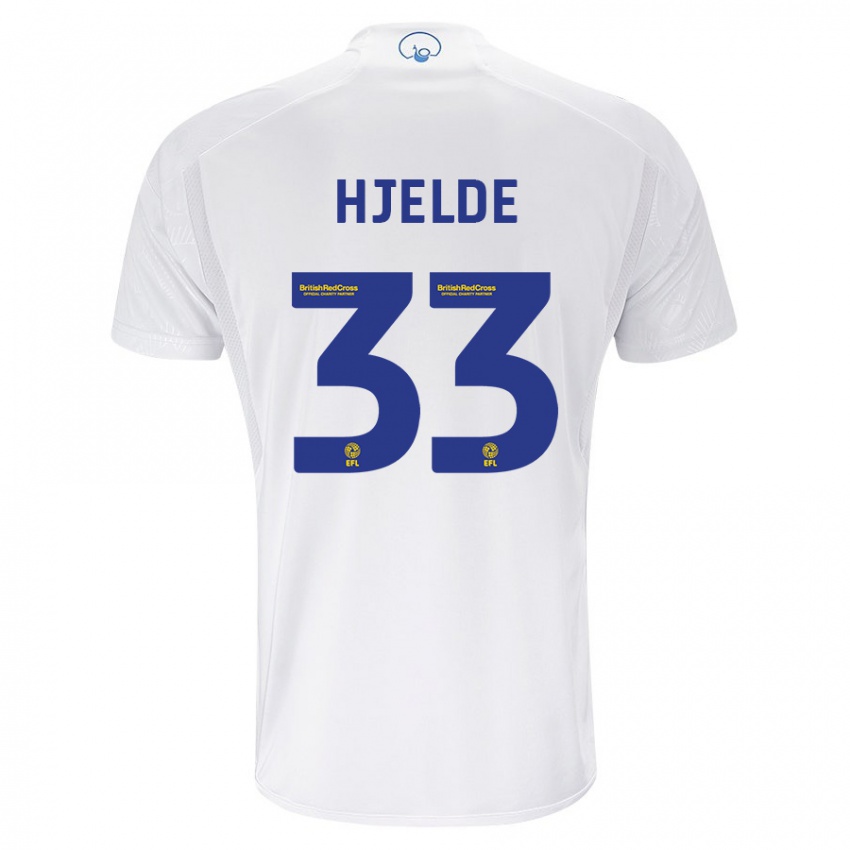 Enfant Maillot Leo Fuhr Hjelde #33 Blanc Tenues Domicile 2023/24 T-Shirt Belgique