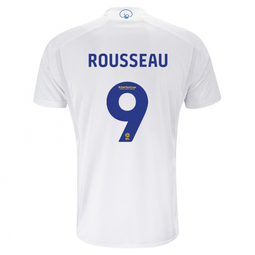Enfant Maillot Jess Rousseau #9 Blanc Tenues Domicile 2023/24 T-Shirt Belgique