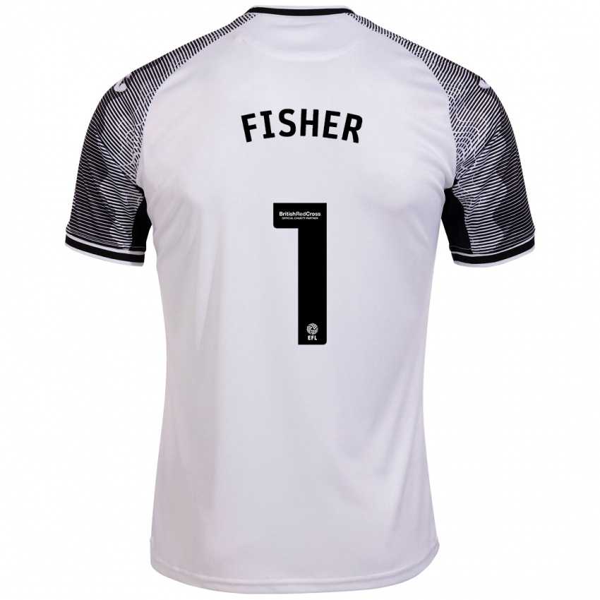 Kinderen Andy Fisher #1 Wit Thuisshirt Thuistenue 2023/24 T-Shirt België