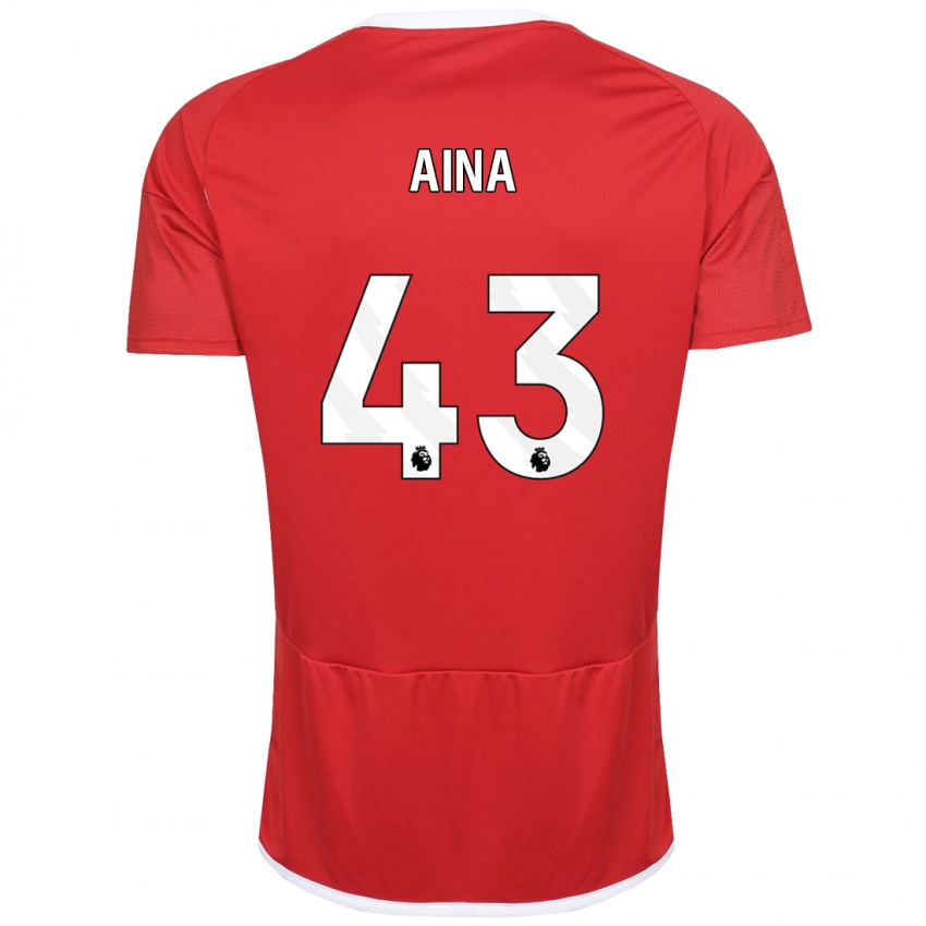 Enfant Maillot Ola Aina #43 Rouge Tenues Domicile 2023/24 T-Shirt Belgique