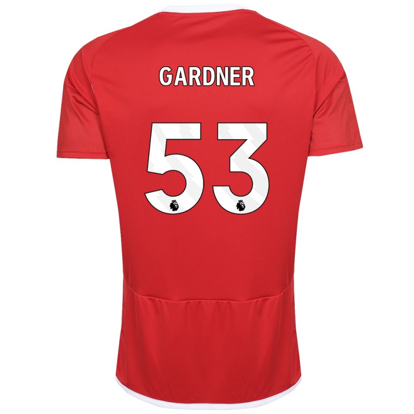 Enfant Maillot Joe Gardner #53 Rouge Tenues Domicile 2023/24 T-Shirt Belgique