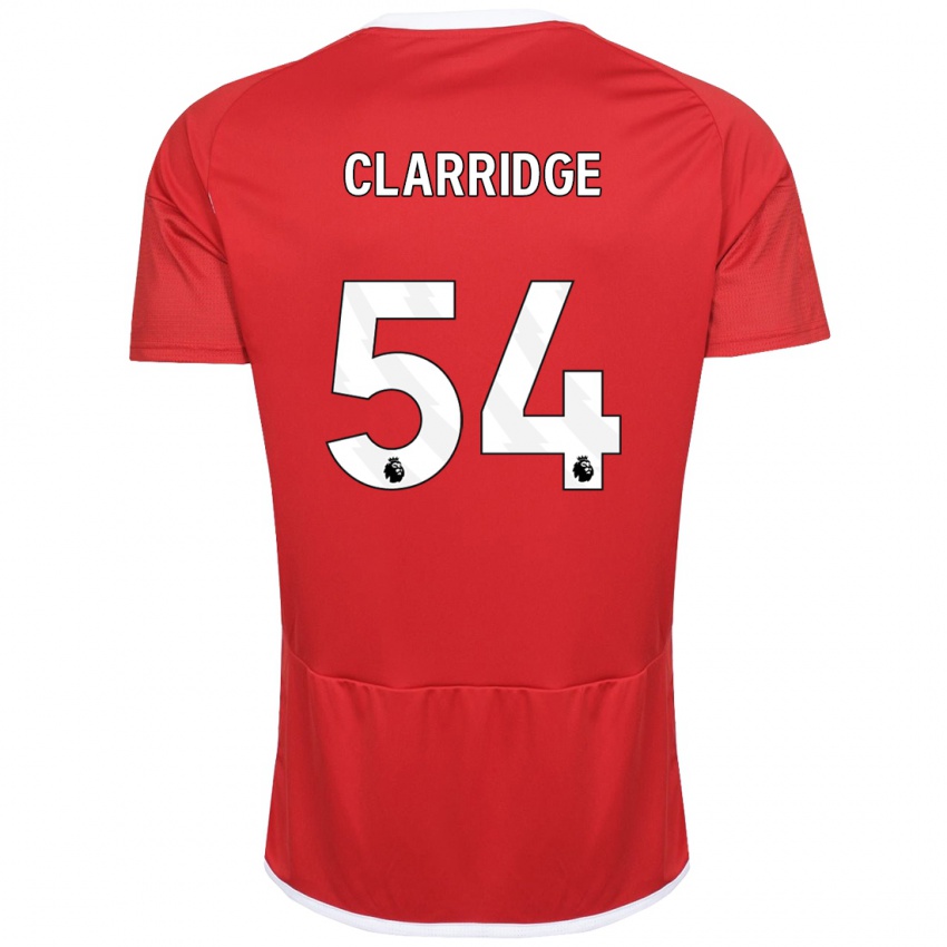 Enfant Maillot James Clarridge #54 Rouge Tenues Domicile 2023/24 T-Shirt Belgique