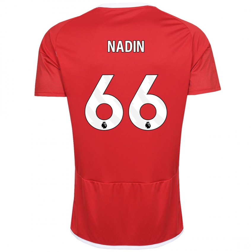 Enfant Maillot Jack Nadin #66 Rouge Tenues Domicile 2023/24 T-Shirt Belgique