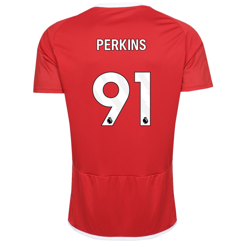 Kinderen Jack Perkins #91 Rood Thuisshirt Thuistenue 2023/24 T-Shirt België