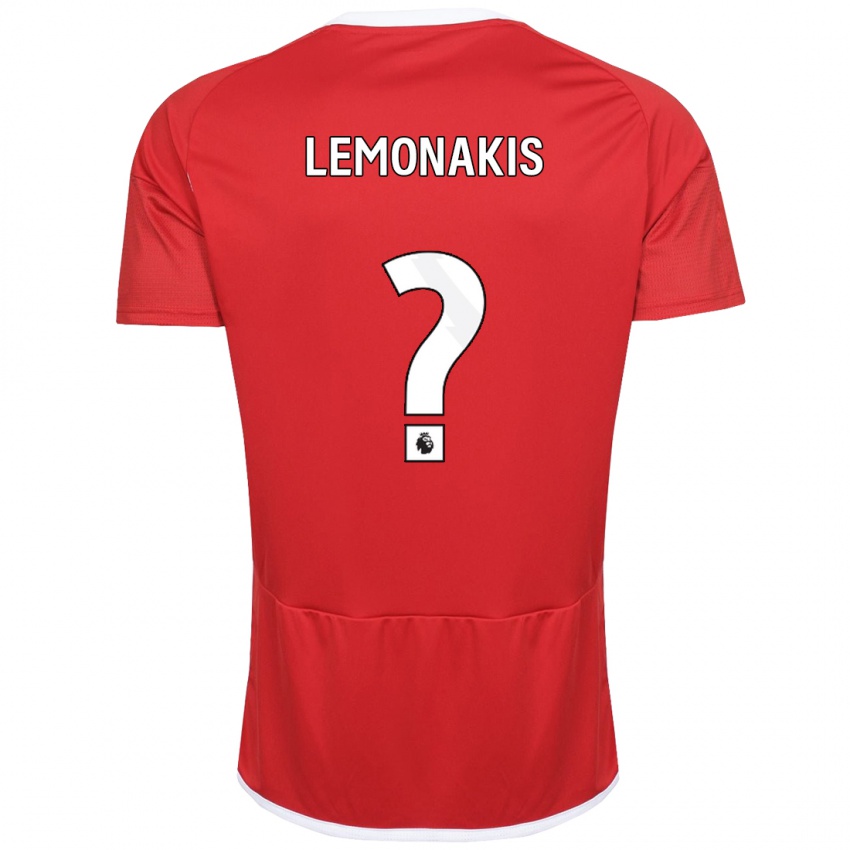 Enfant Maillot Georgios Lemonakis #0 Rouge Tenues Domicile 2023/24 T-Shirt Belgique