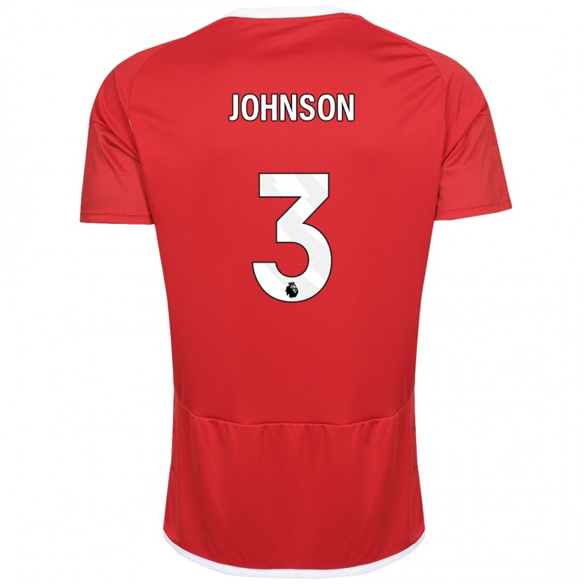 Kinderen Nat Johnson #3 Rood Thuisshirt Thuistenue 2023/24 T-Shirt België