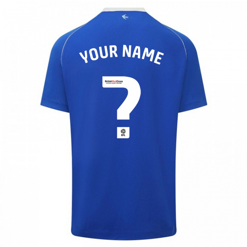Kinderen Uw Naam #0 Blauw Thuisshirt Thuistenue 2023/24 T-Shirt België