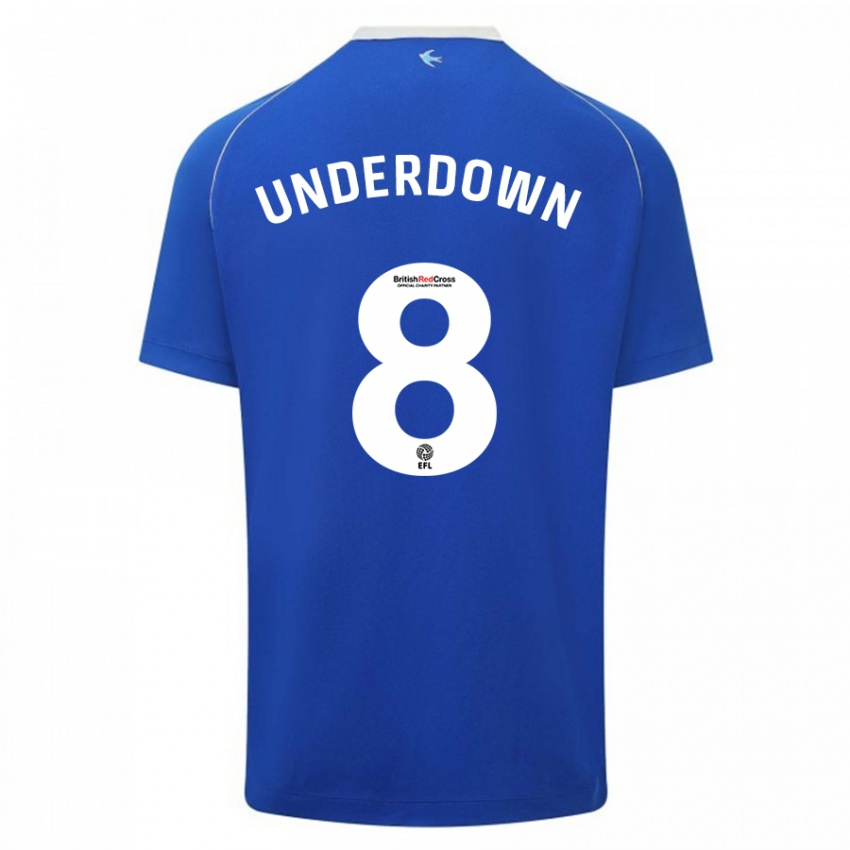 Kinderen Kanisha Underdown #8 Blauw Thuisshirt Thuistenue 2023/24 T-Shirt België