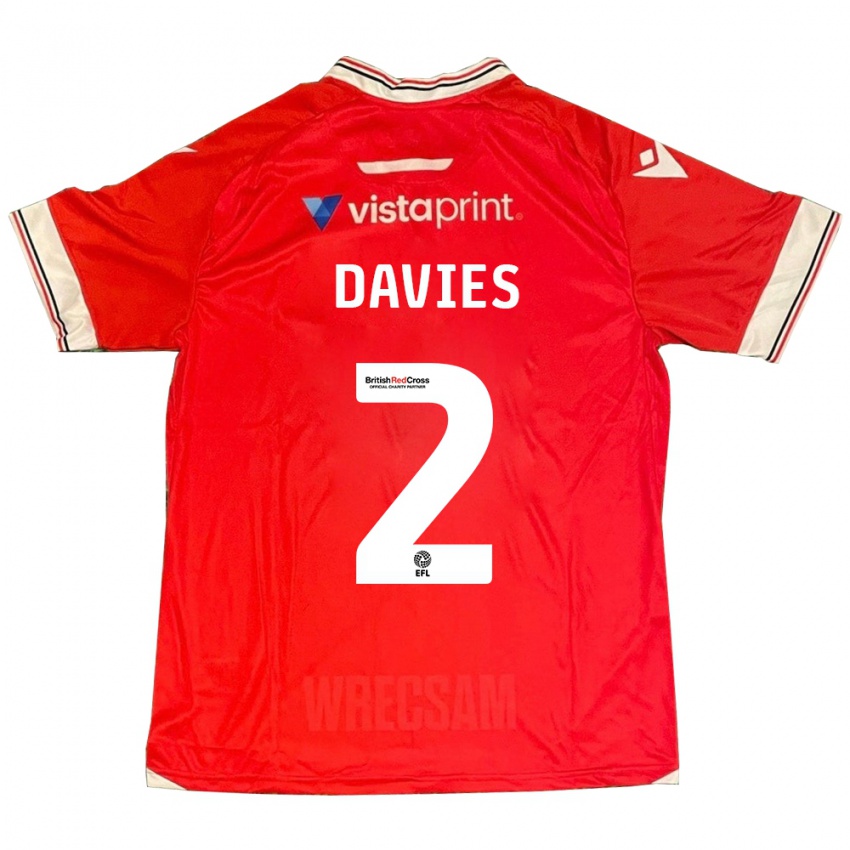 Kinderen Phoebe Davies #2 Rood Thuisshirt Thuistenue 2023/24 T-Shirt België