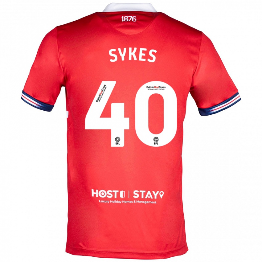 Kinderen Cain Sykes #40 Rood Thuisshirt Thuistenue 2023/24 T-Shirt België