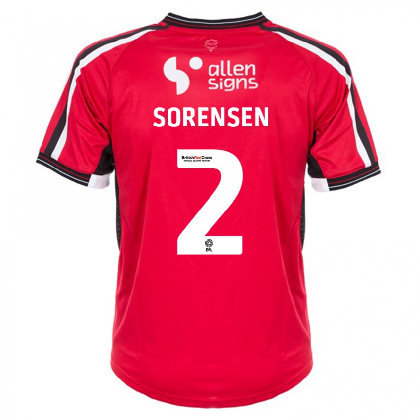 Kinderen Lasse Sörensen #2 Rood Thuisshirt Thuistenue 2023/24 T-Shirt België