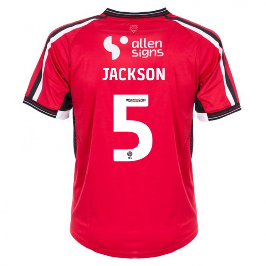 Kinderen Adam Jackson #5 Rood Thuisshirt Thuistenue 2023/24 T-Shirt België