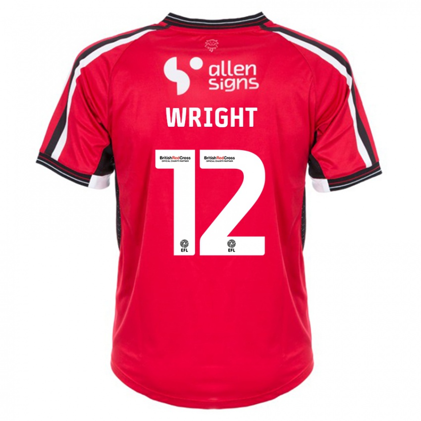 Kinderen Jordan Wright #12 Rood Thuisshirt Thuistenue 2023/24 T-Shirt België