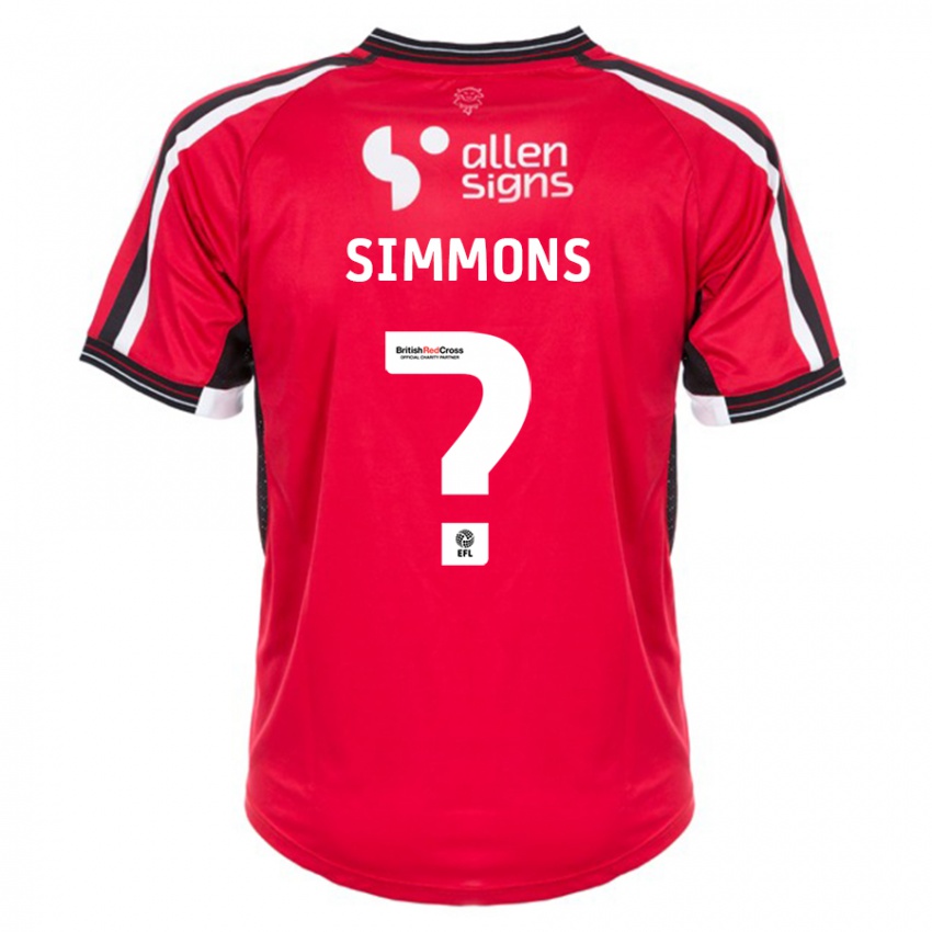 Kinderen Noah Simmons #0 Rood Thuisshirt Thuistenue 2023/24 T-Shirt België