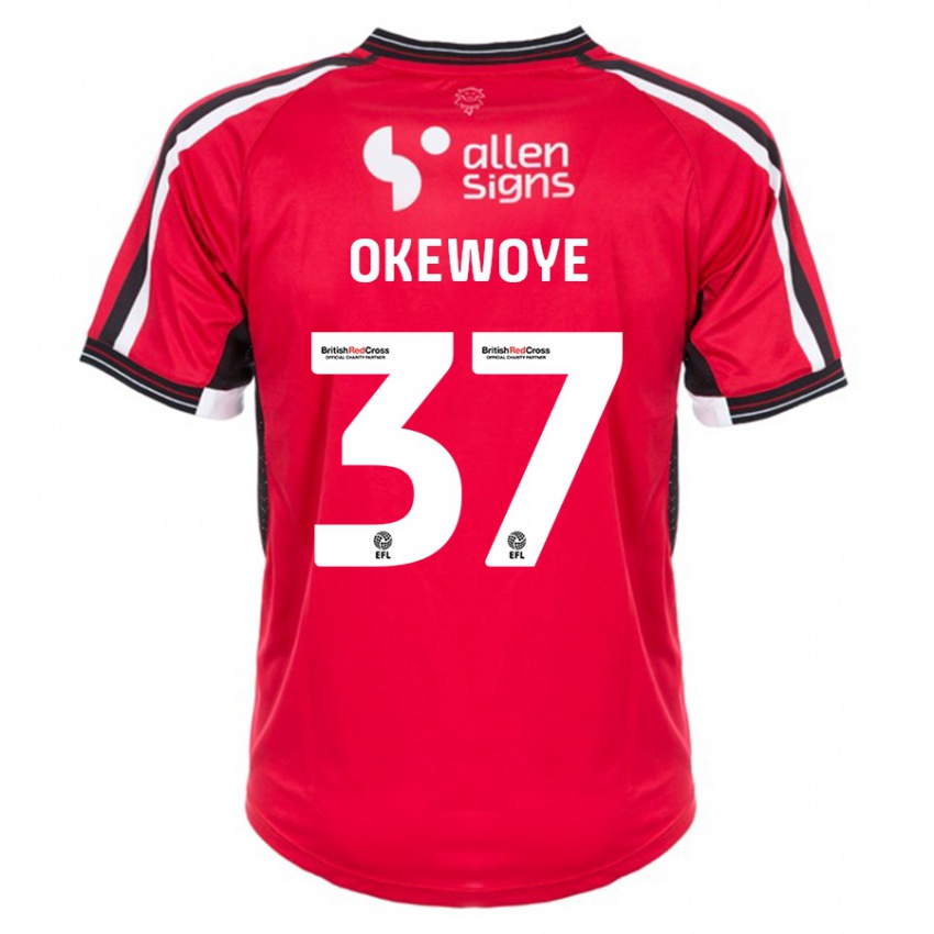 Kinderen Gbolahan Okewoye #37 Rood Thuisshirt Thuistenue 2023/24 T-Shirt België