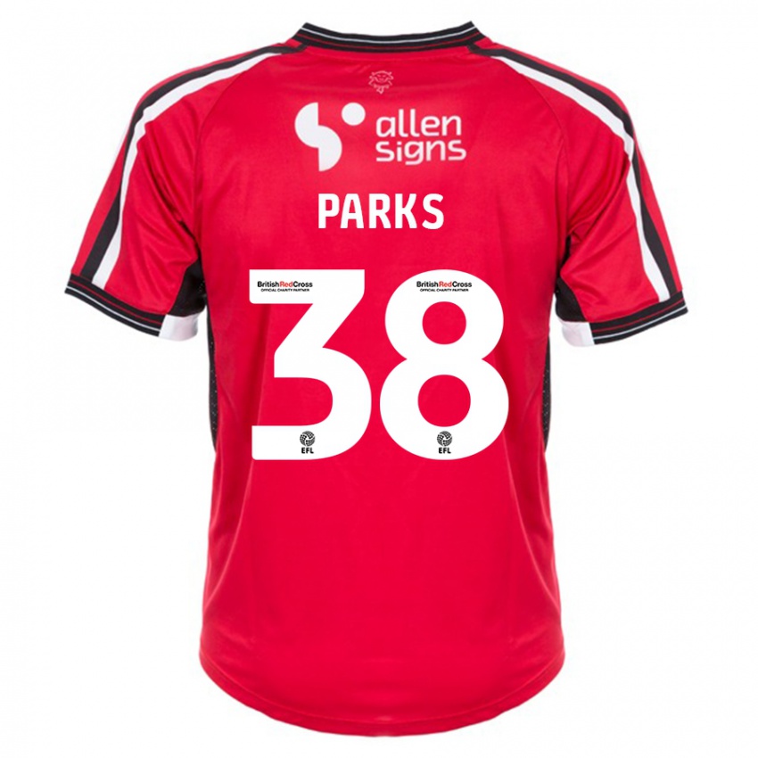 Kinderen Charlie Parks #38 Rood Thuisshirt Thuistenue 2023/24 T-Shirt België