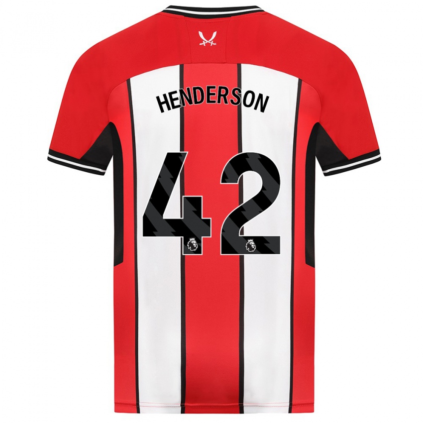 Kinderen Peyton Henderson #42 Rood Thuisshirt Thuistenue 2023/24 T-Shirt België