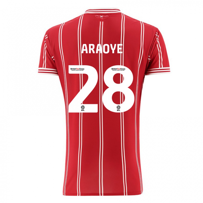 Kinderen Raphael Araoye #28 Rood Thuisshirt Thuistenue 2023/24 T-Shirt België