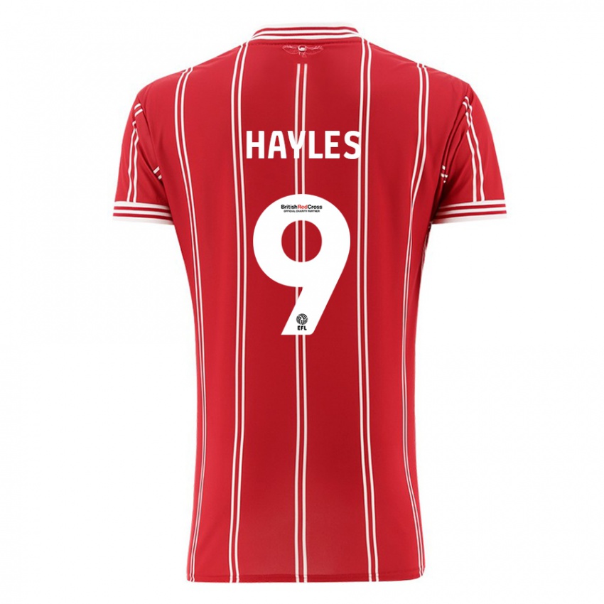 Kinderen Shania Hayles #9 Rood Thuisshirt Thuistenue 2023/24 T-Shirt België