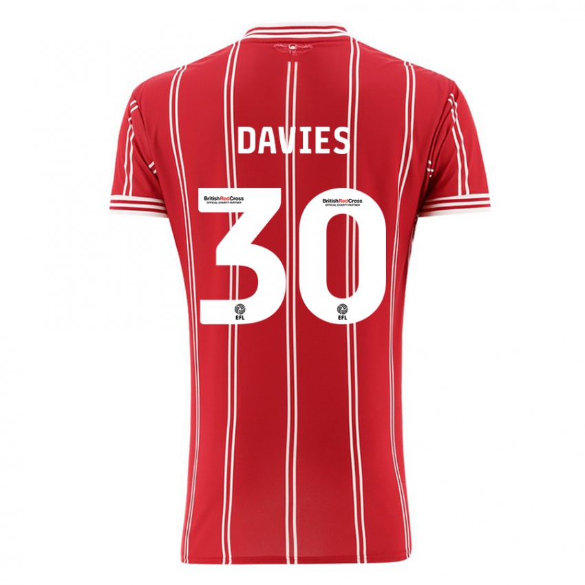 Kinderen Yasmin Davies #30 Rood Thuisshirt Thuistenue 2023/24 T-Shirt België