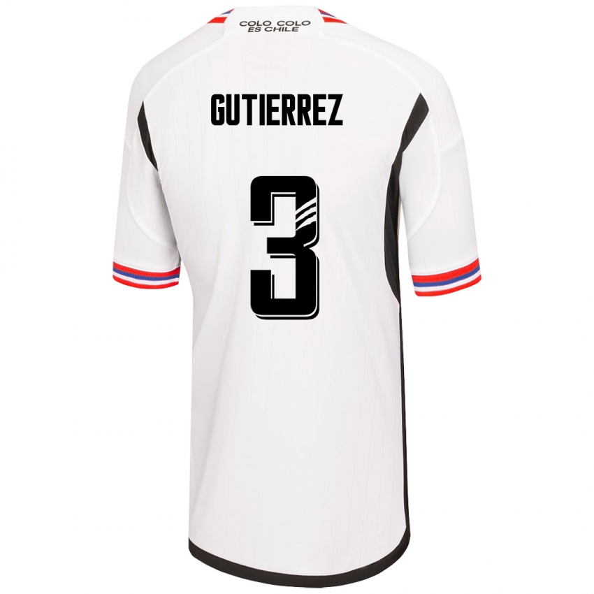 Enfant Maillot Daniel Gutiérrez #3 Blanc Tenues Domicile 2023/24 T-Shirt Belgique