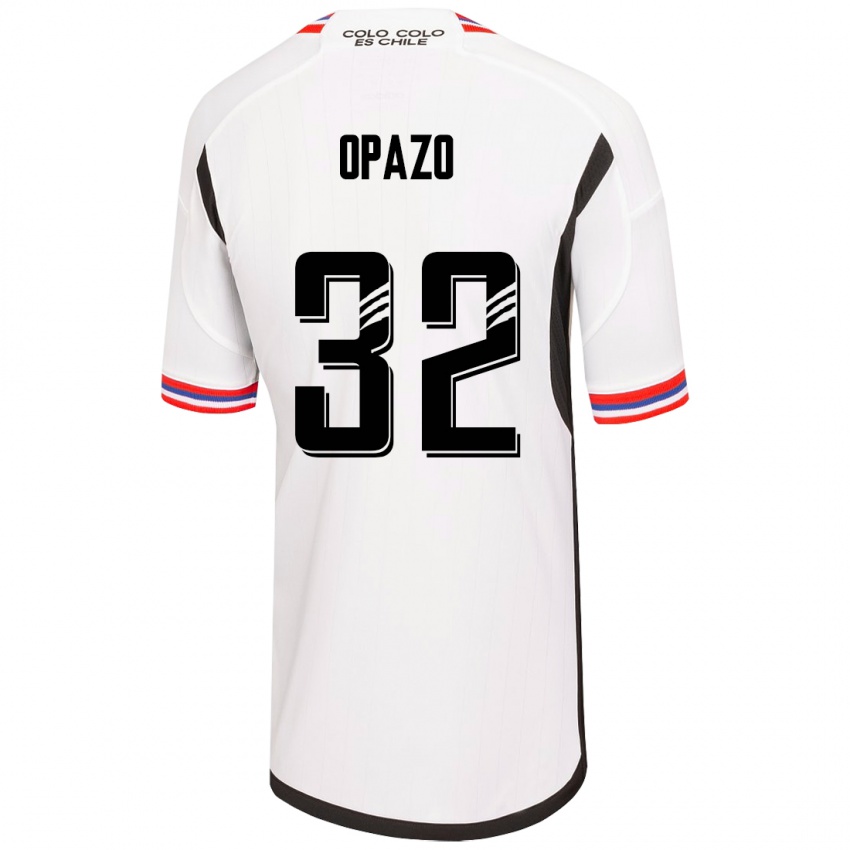 Enfant Maillot Óscar Opazo #32 Blanc Tenues Domicile 2023/24 T-Shirt Belgique