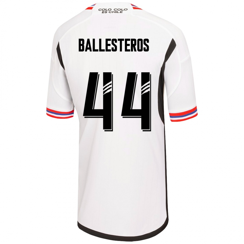 Enfant Maillot Martín Ballesteros #44 Blanc Tenues Domicile 2023/24 T-Shirt Belgique