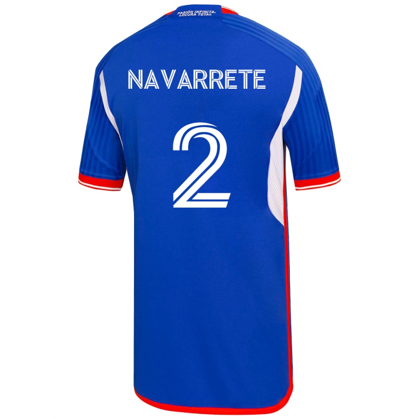 Enfant Maillot Daniel Navarrete #2 Bleu Tenues Domicile 2023/24 T-Shirt Belgique