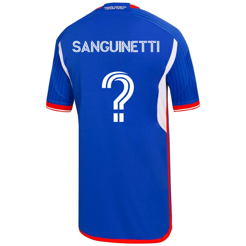 Enfant Maillot Fernando Osorio Sanguinetti #0 Bleu Tenues Domicile 2023/24 T-Shirt Belgique
